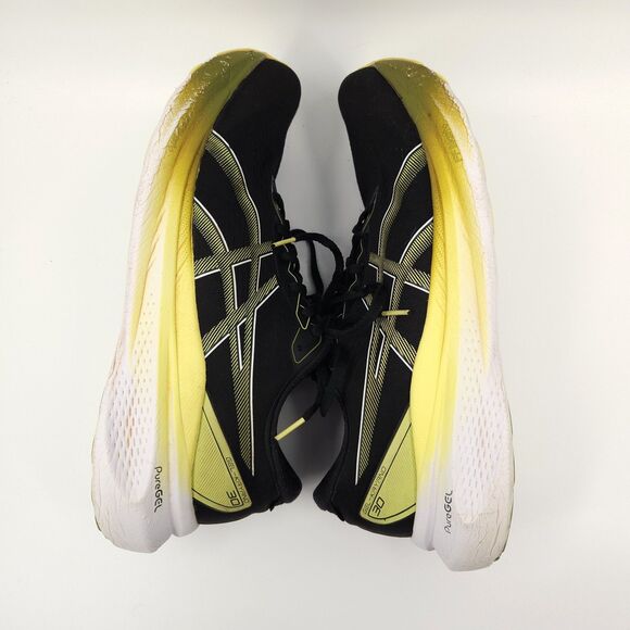 Asics Gel-Kayano 30 Shoes Mens Size 11.5 Wide Black Running Athletic Glow Yellow